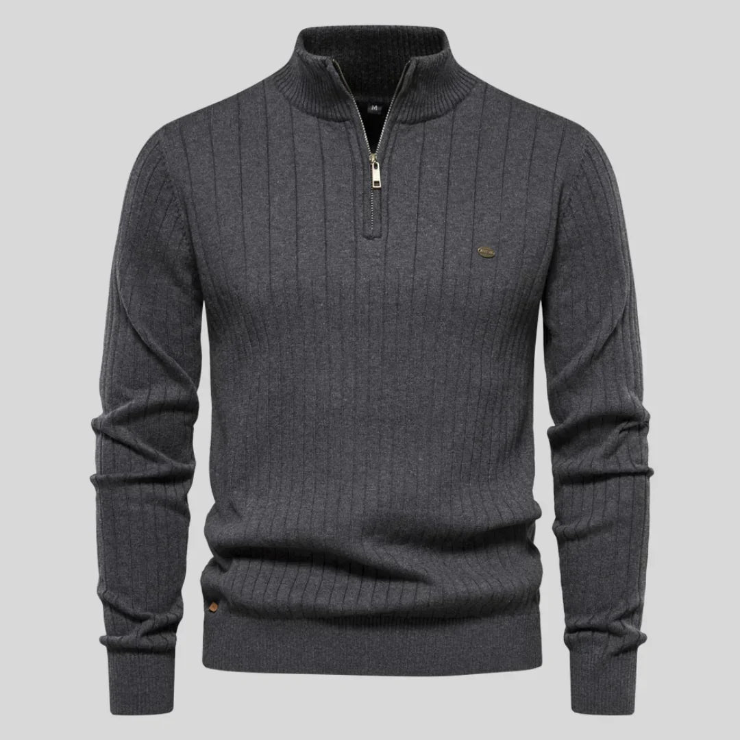 MEMO | Classic Sweater with High Neck and Zipper